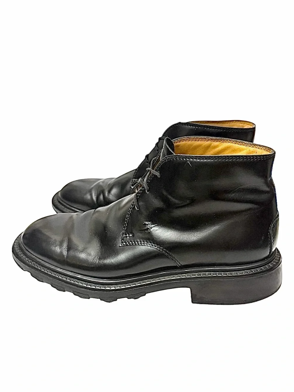 Tod’s Black Leather Chukka Desert Ankle Boots Men’s Size 8.5M
